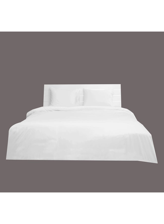 Hotel Linen Queen Duvet Cover 250tc Sateen Plain 100% Cotton White 245x245cm - Image 1